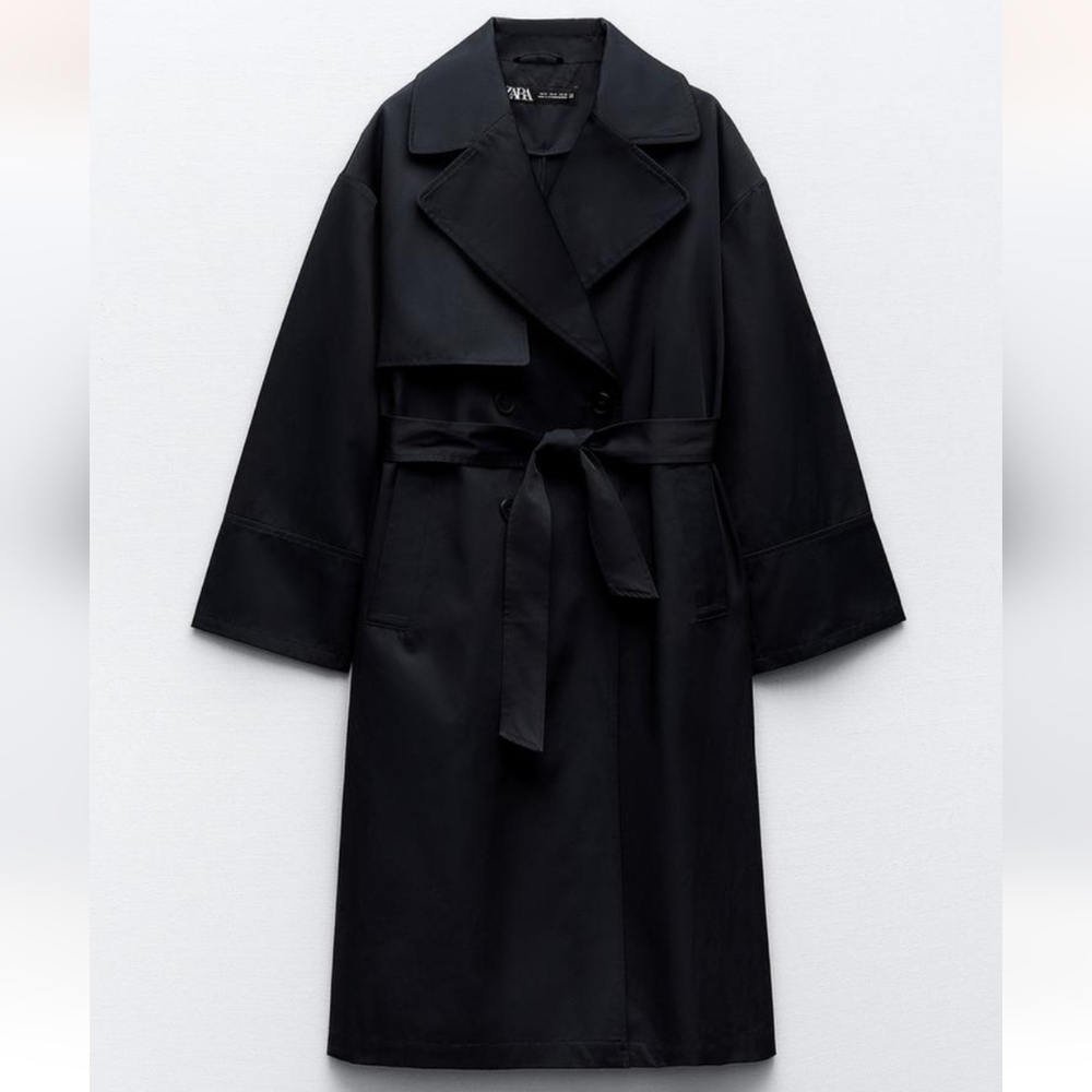 DOUBLE BREASTED TRENCH COAT WITH BELT SIZE XS - Picture 4 of 10